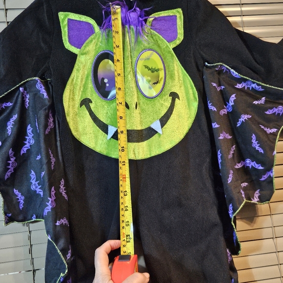 VGC 1 of 2 matching 2-3 yrs Halloween onesie costume, green, holographic eyes - Picture 8 of 11